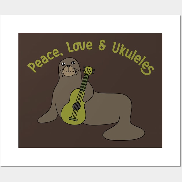 Peace, Love and Ukuleles Wall Art by Alissa Carin